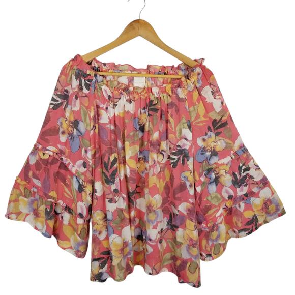 Zac & Rachel Tops - Zach & Rachel Women's Floral Peasant Bell Sleeve Blouse Size XXL